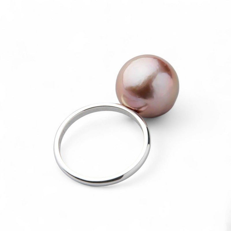 plumberry 淡水真珠 リング12mmUP K18WG