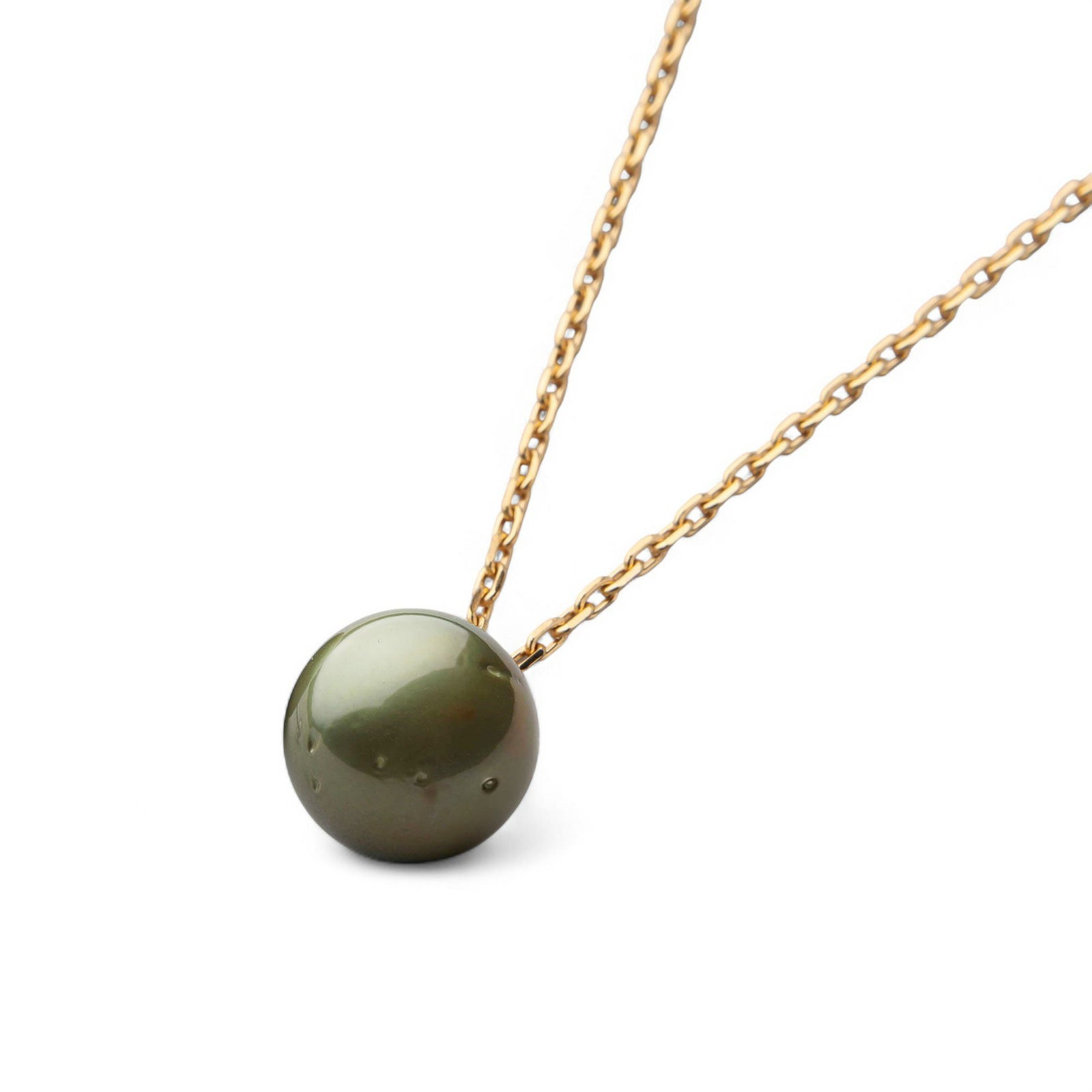 Pistachio タヒチ黒蝶真珠 ペンダント　11mmUP SUS316L GP