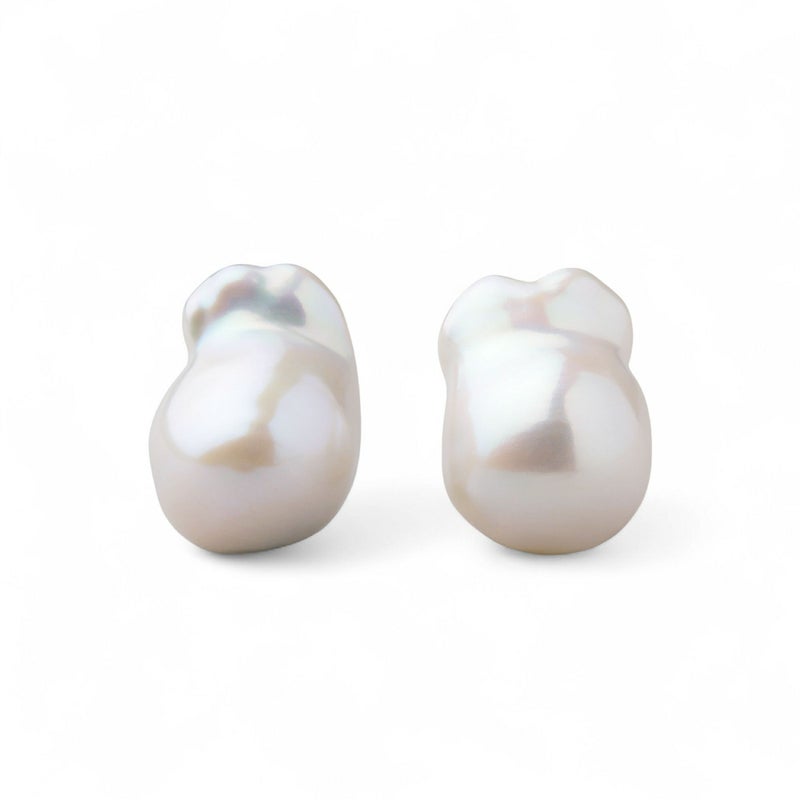 Unique+ 淡水真珠 ピアス12mmUP K18YG オイスターバロック