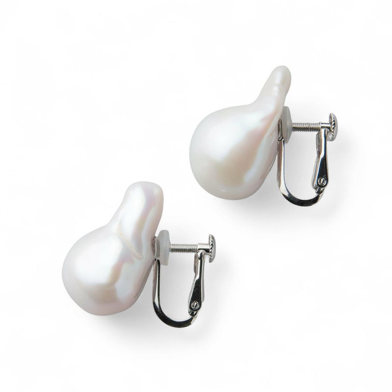 Unique+ 淡水真珠 ピアス12mmUP K18YG オイスターバロック