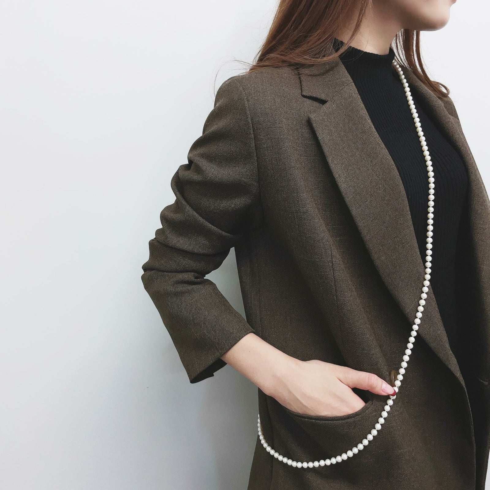 淡水真珠 ショルダーロング(ストラップ)　6.5-7.0mm 130cm