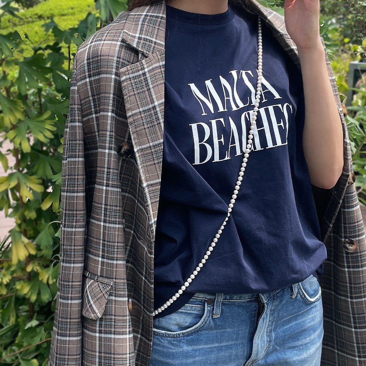 淡水真珠 ショルダーロング(ストラップ)　6.5-7.0mm 130cm