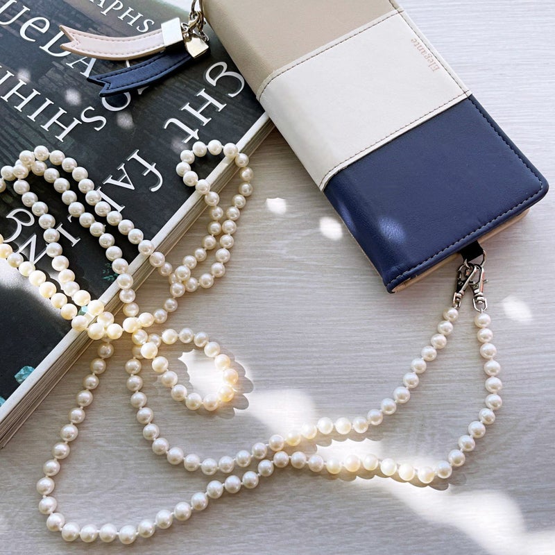 淡水真珠 ショルダーロング(ストラップ)　6.5-7.0mm 130cm