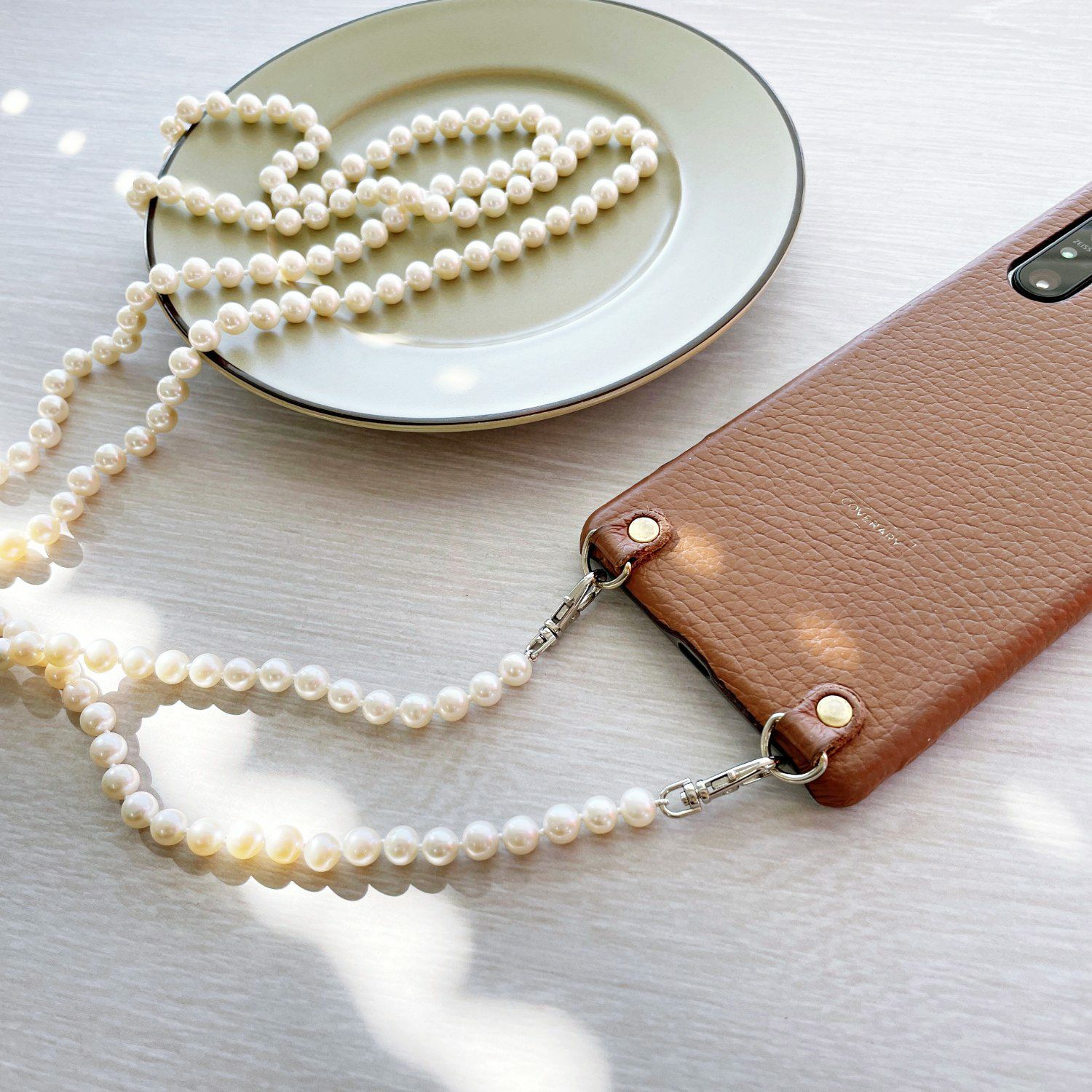 淡水真珠 ショルダーロング(ストラップ)　6.5-7.0mm 130cm