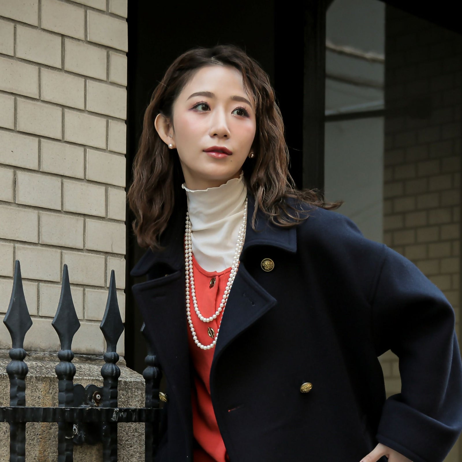 淡水真珠 ショルダーロング(ストラップ)　6.5-7.0mm 130cm