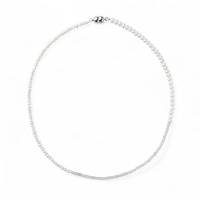 淡水真珠×オパール ネックレス　2.5-5.0mm ミックス