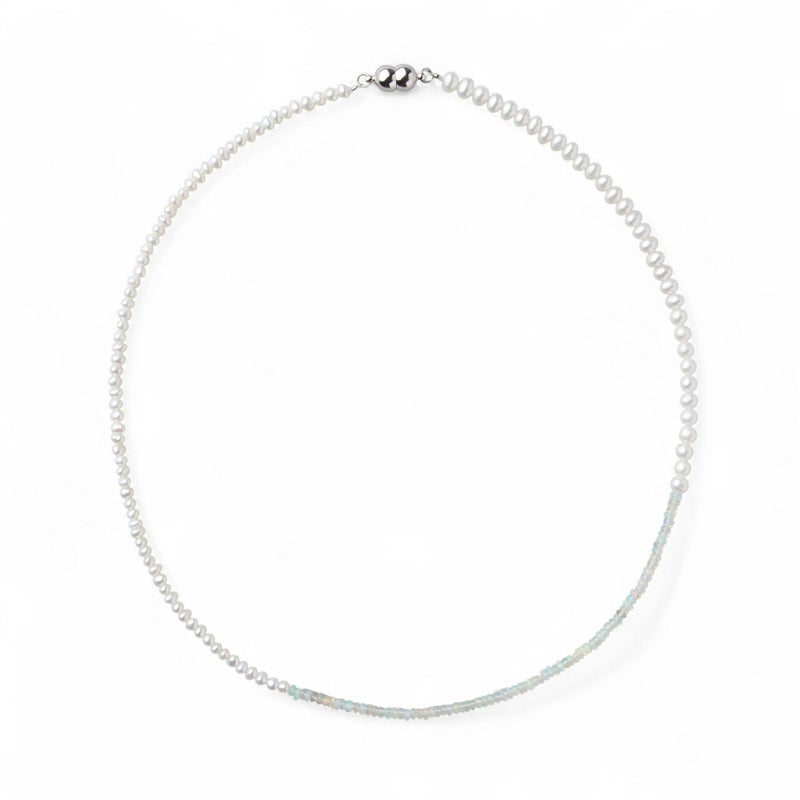 淡水真珠×オパール ネックレス　2.5-5.0mm ミックス