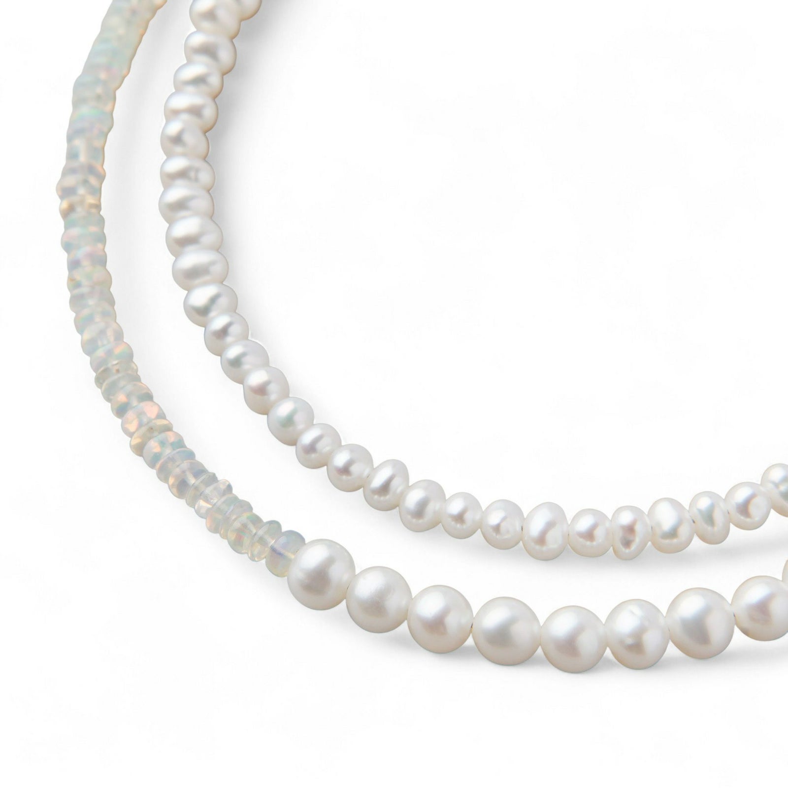 淡水真珠×オパール ネックレス　2.5-5.0mm ミックス
