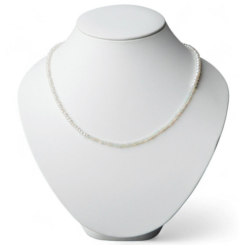 淡水真珠×オパール ネックレス　2.5-5.0mm ミックス