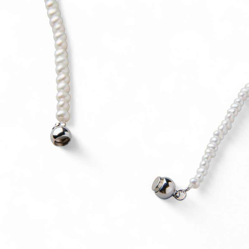 淡水真珠×オパール ロングネックレス　2.5-5.0mm ミックス