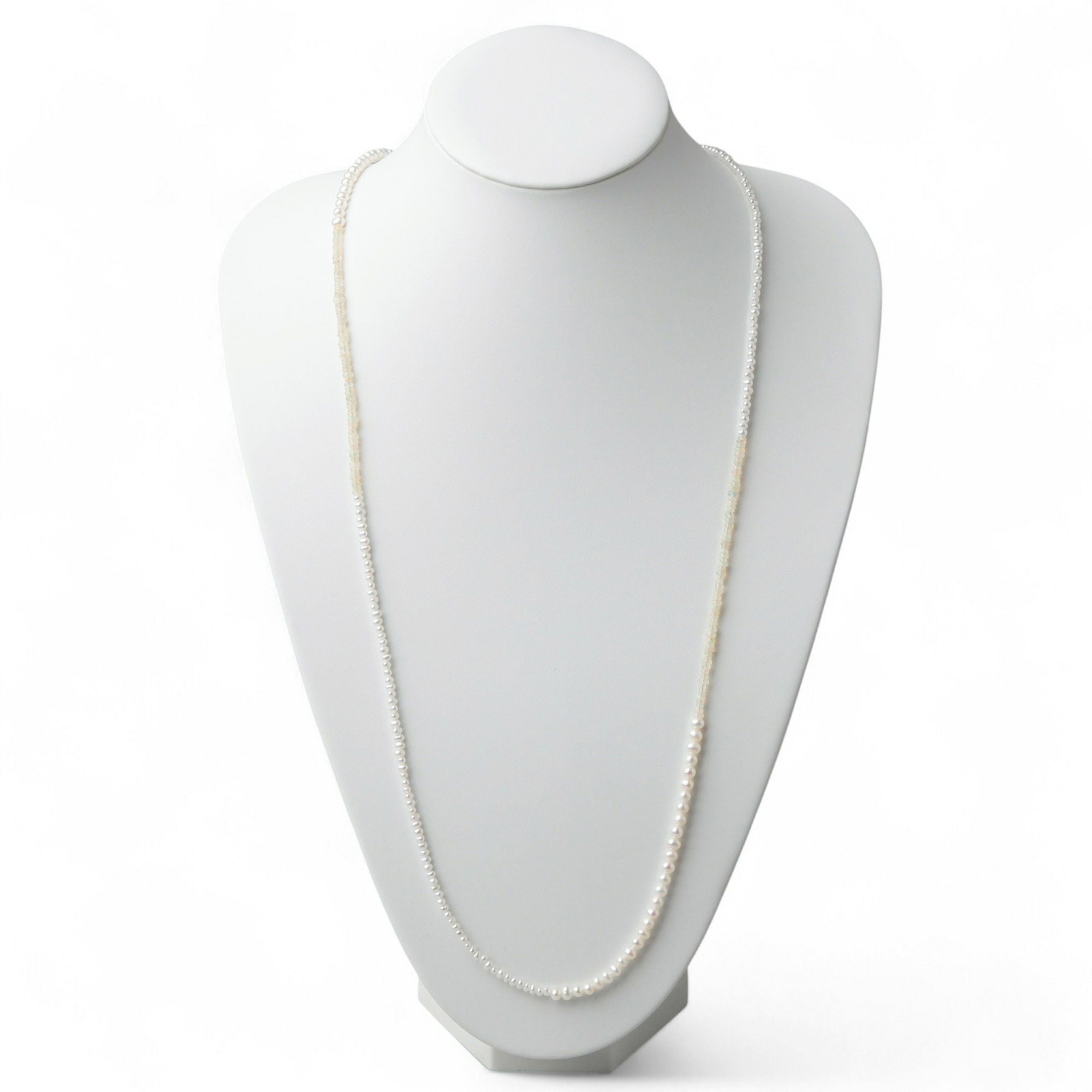 WEB限定】淡水真珠×オパール ロングネックレス 2.5-5.0mm ミックス