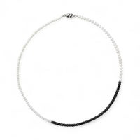  淡水真珠×ブラックスピネル ネックレス　2.5-5.0mm ミックス