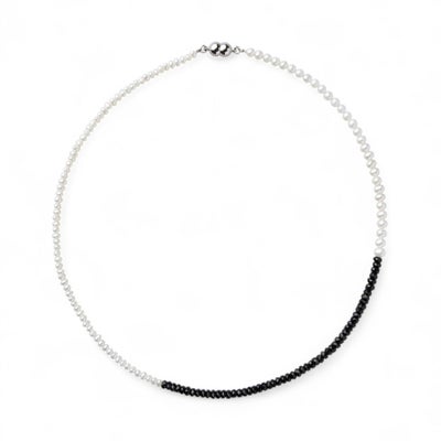  淡水真珠×ブラックスピネル ネックレス　2.5-5.0mm ミックス