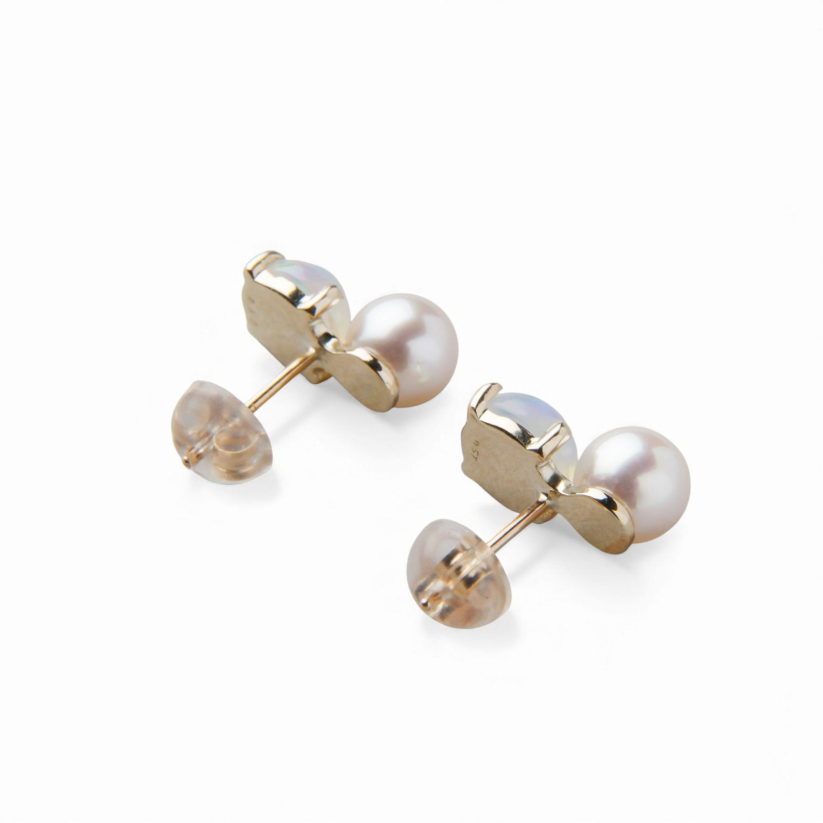 あこや真珠×オパール ピアス5.5-6.0mm/6mmUP K10YG