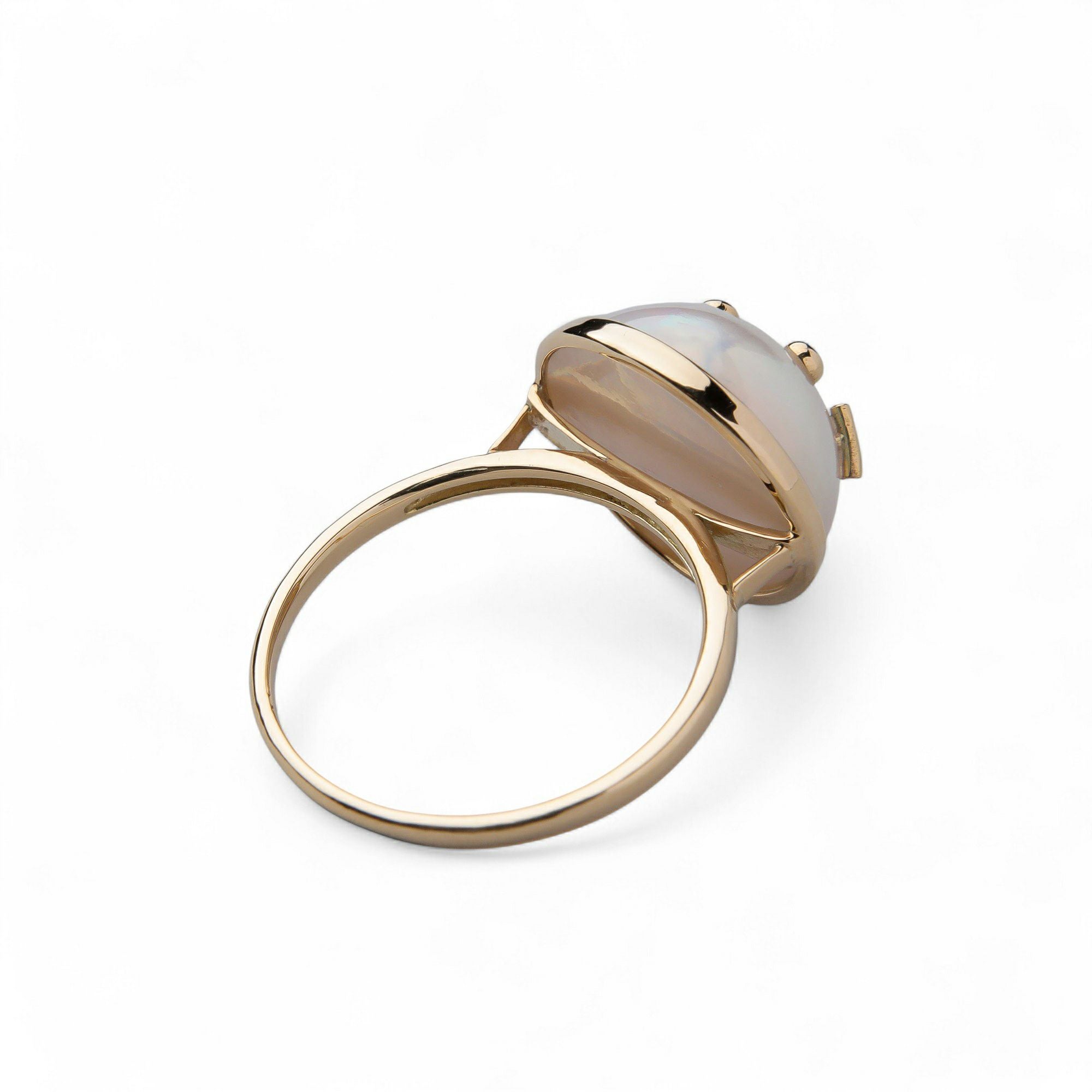 マベ真珠 スマイルリング13mmUP K18YG オーロラホワイト | その他リング