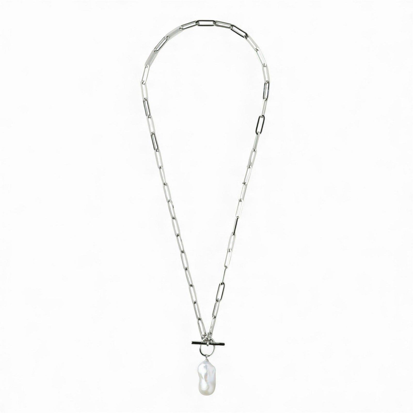 【WEB限定】Unique+ 淡水バロック真珠 チェーンネックレス　12mmUP SUS304