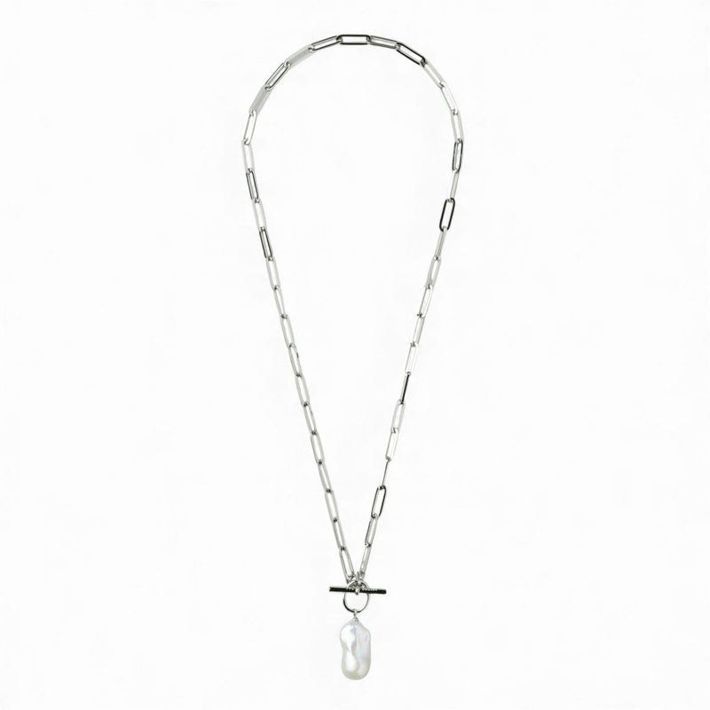 【WEB限定】Unique+ 淡水バロック真珠 チェーンネックレス　12mmUP SUS304