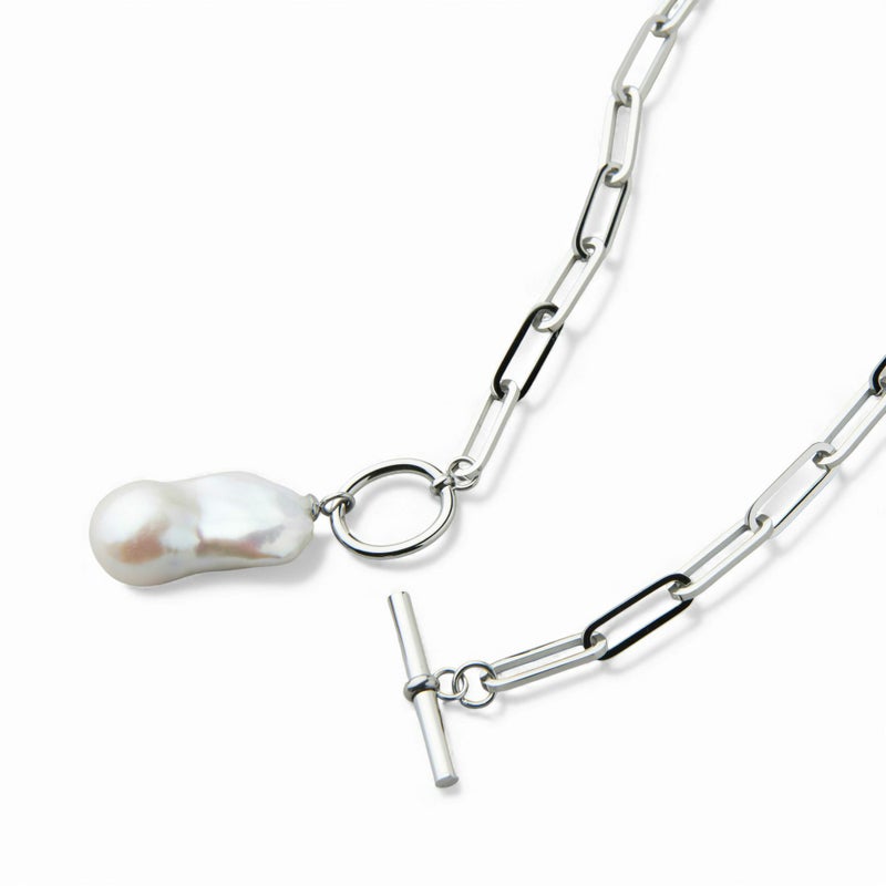 【WEB限定】Unique+ 淡水バロック真珠 チェーンネックレス　12mmUP SUS304