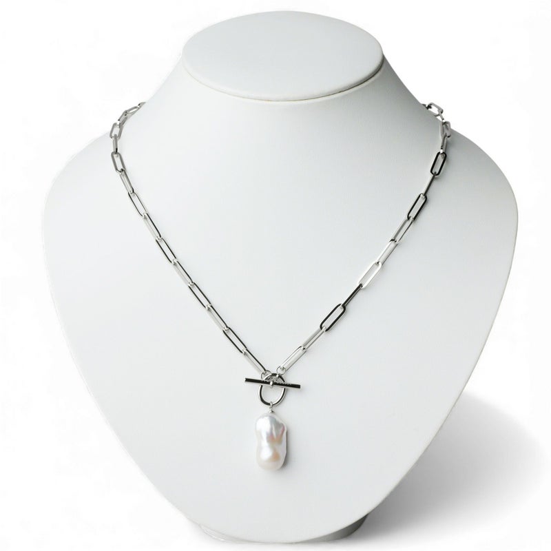 【WEB限定】Unique+ 淡水バロック真珠 チェーンネックレス　12mmUP SUS304