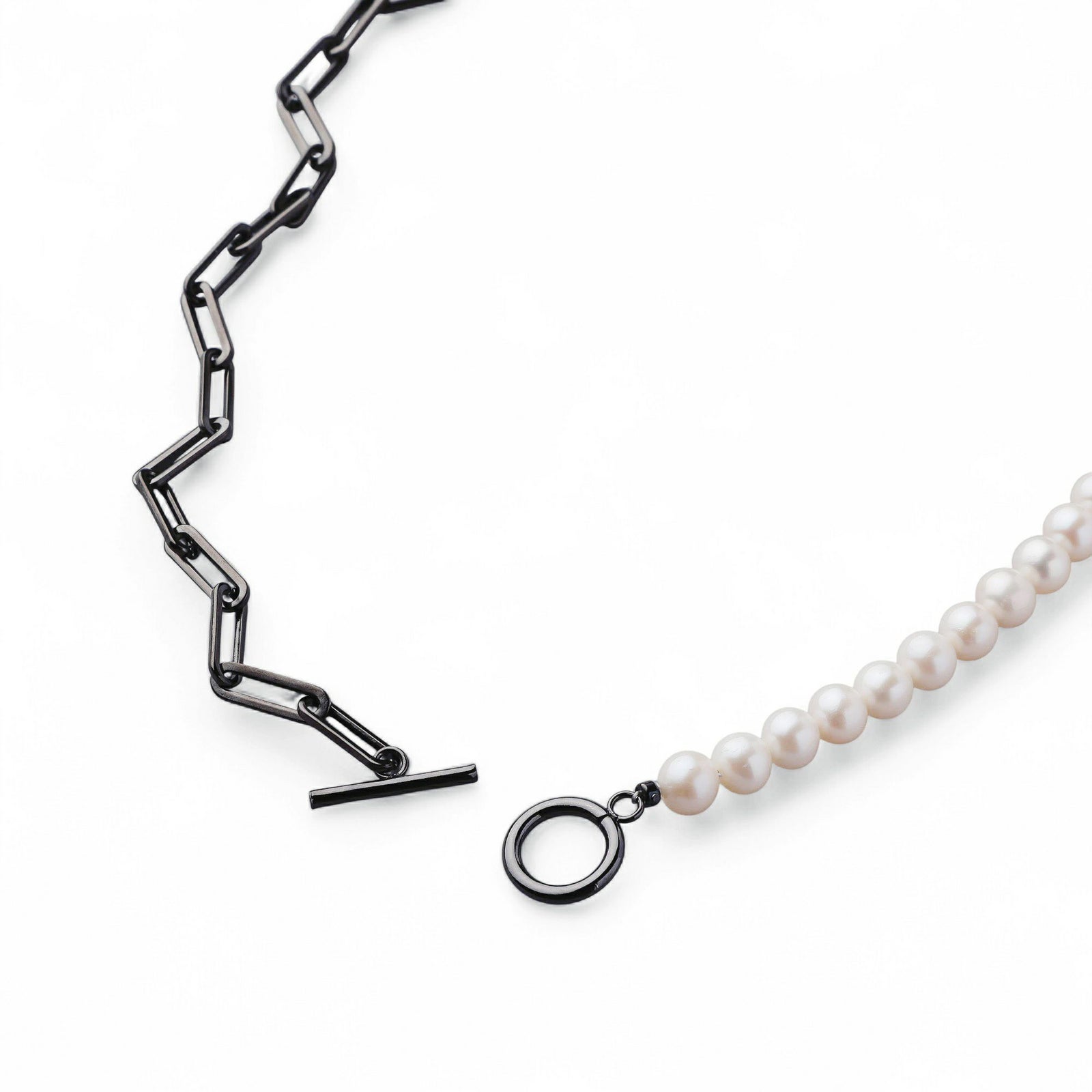 淡水真珠 ハーフチェーンネックレス　6.5-7.0mm SUS316L BP