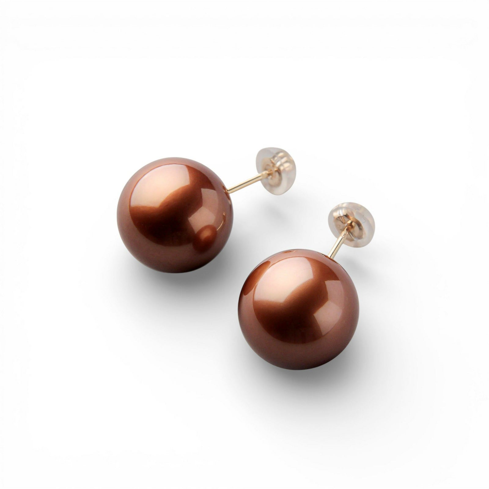 Chocolat タヒチ黒蝶真珠 ピアス　12mmUP K18YG