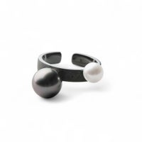 タヒチ黒蝶真珠/あこや真珠 イヤーカフリング　5.5-8mmUP SV925 BP