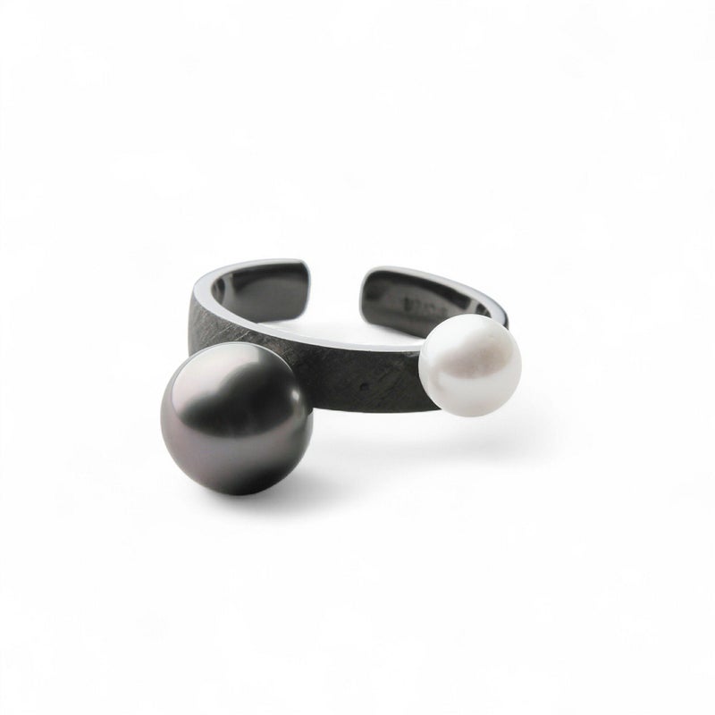 タヒチ黒蝶真珠/あこや真珠 イヤーカフリング　5.5-8mmUP SV925 BP