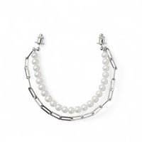 淡水真珠 襟チェーンブローチ6.5-7.0mm SUS316L