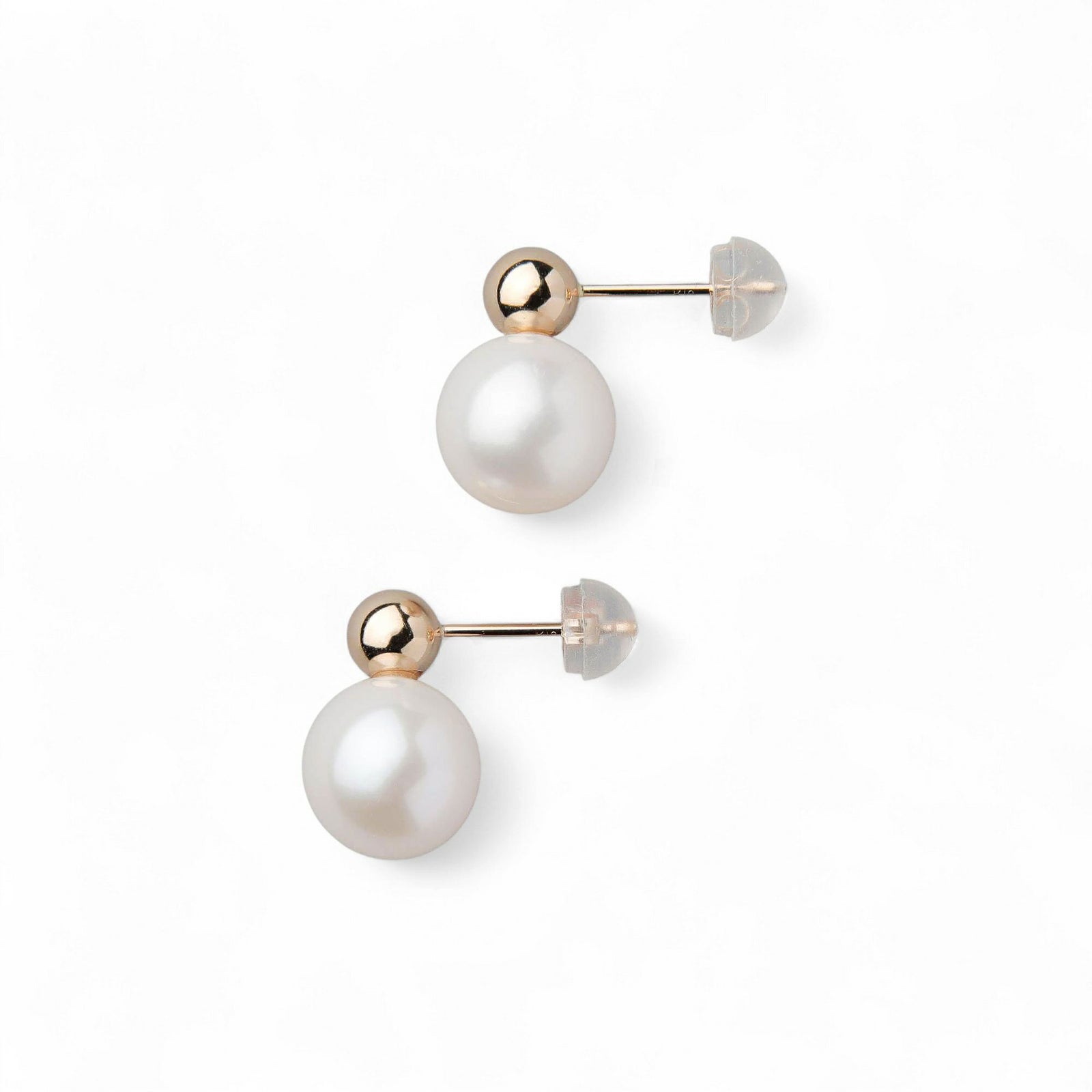 BonBon 淡水真珠 ピアス9mmUP メタルボールK10YG