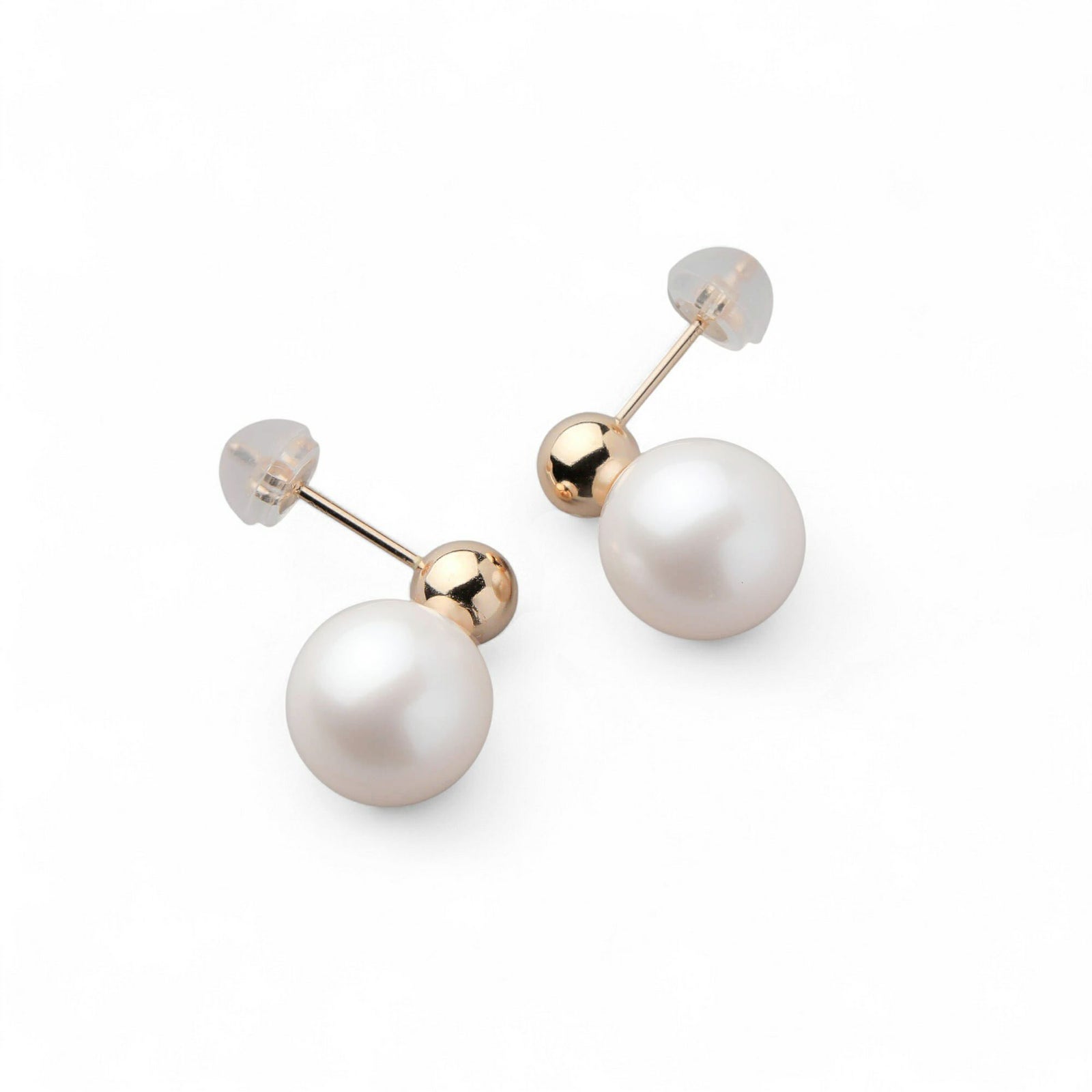 BonBon 淡水真珠 ピアス9mmUP メタルボールK10YG