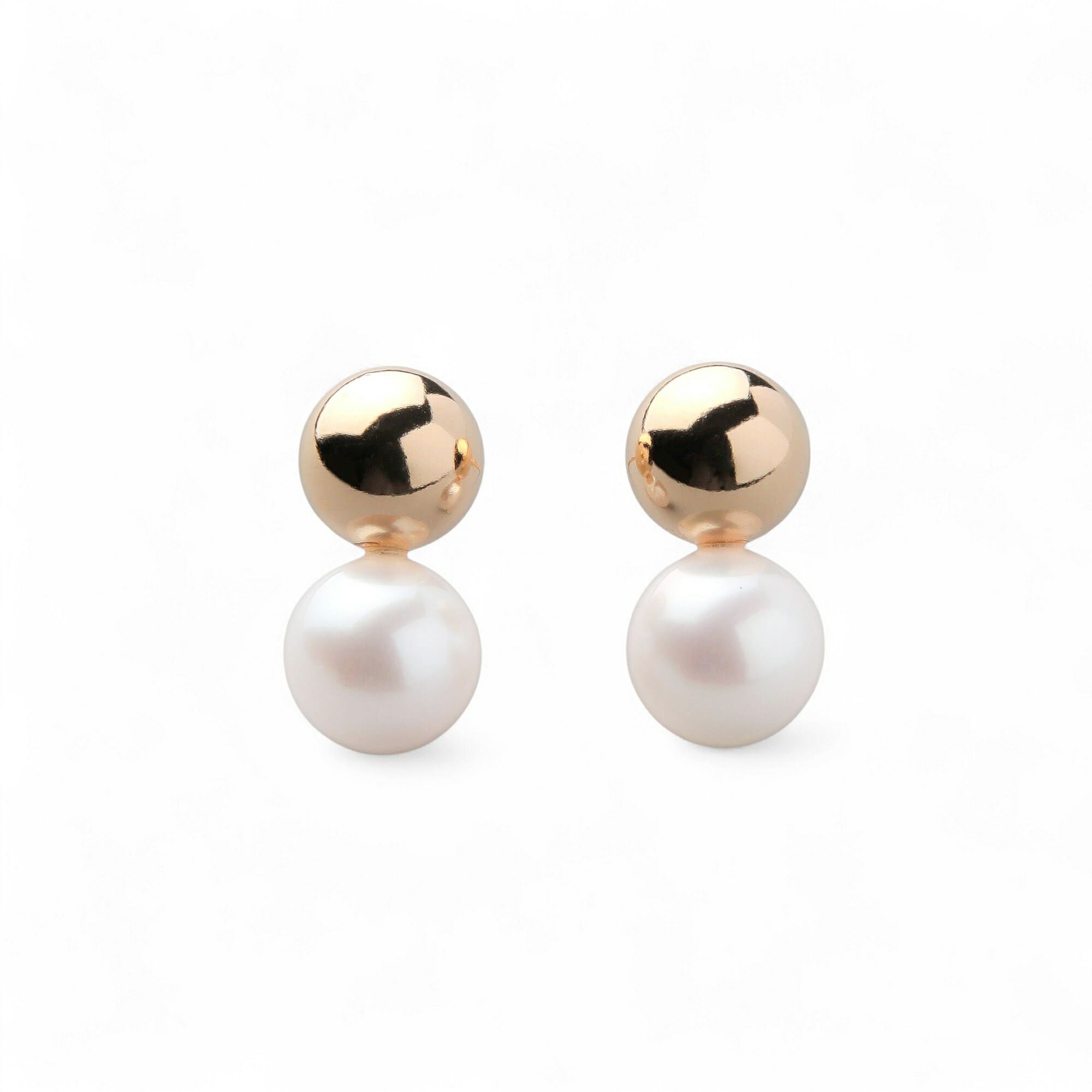 BonBon あこや真珠 ピアス7.0-7.5mm メタルボールK18YG | あこや真珠