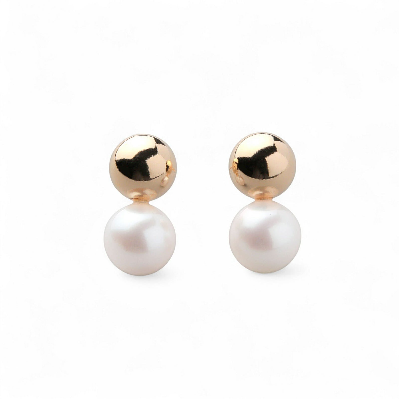 BonBon あこや真珠 ピアス7.0-7.5mm メタルボールK18YG