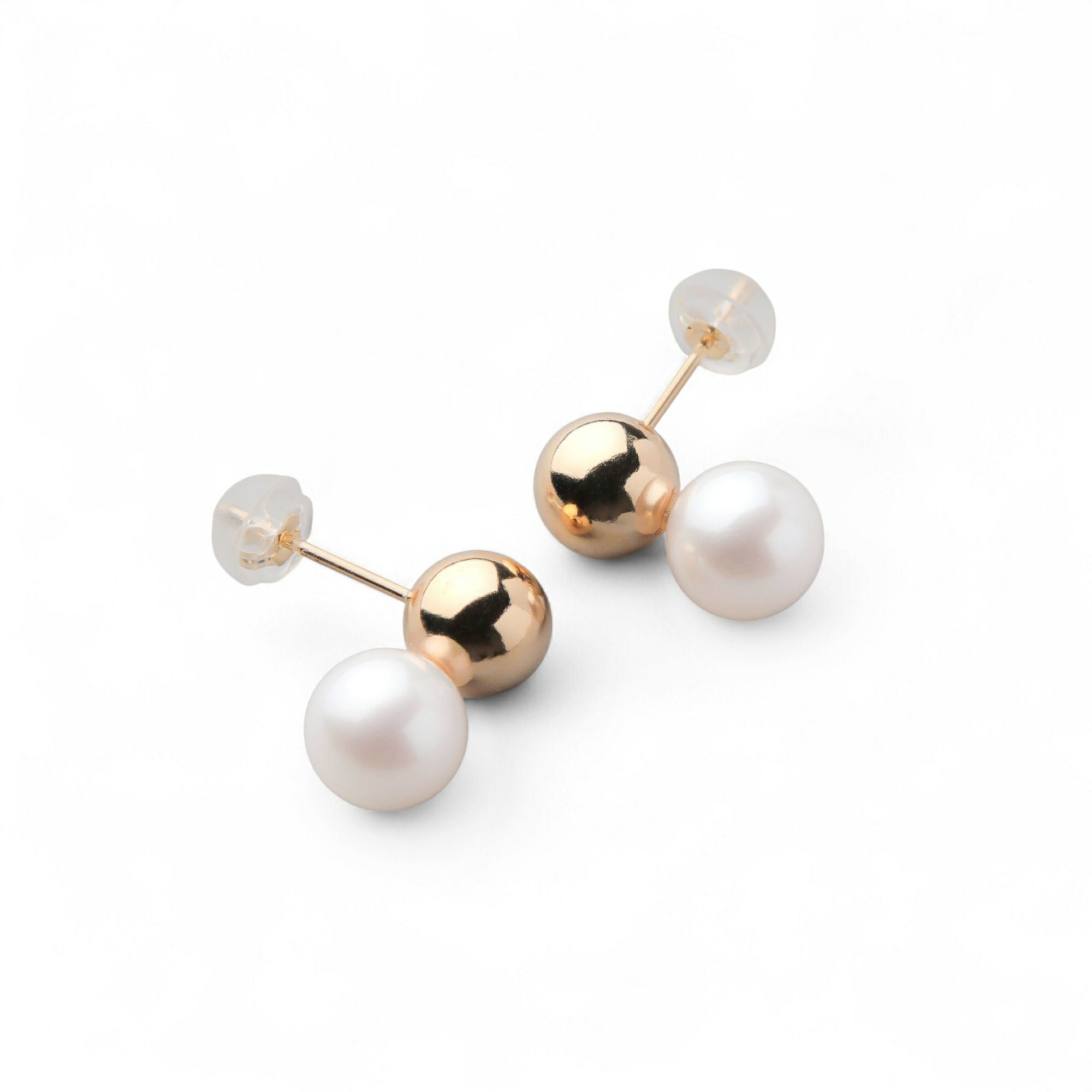 BonBon あこや真珠 ピアス7.0-7.5mm メタルボールK18YG | WSP（ダブル