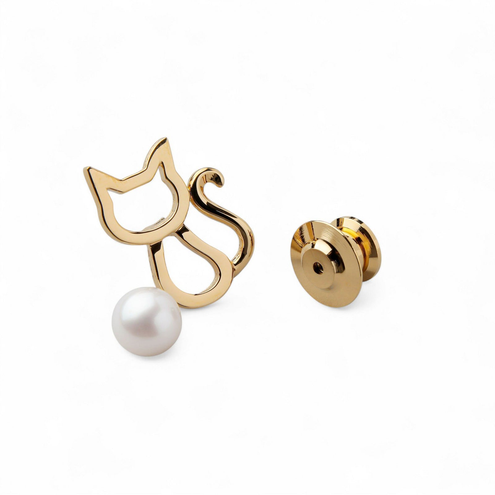 あこや真珠 ブローチ 猫7.0-7.5mm SV925 GP