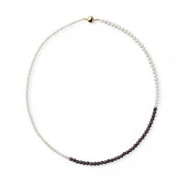 淡水真珠×ガーネット ネックレス　2.5-5.0mm ミックス