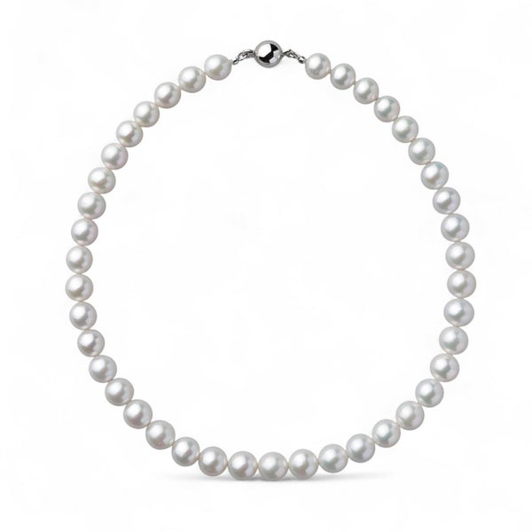 淡水真珠(有核) ネックレス9-10mm ラウンド 超上質ランク
