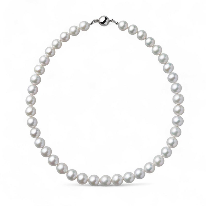 淡水真珠(有核) ネックレス9-10mm ラウンド 超上質ランク