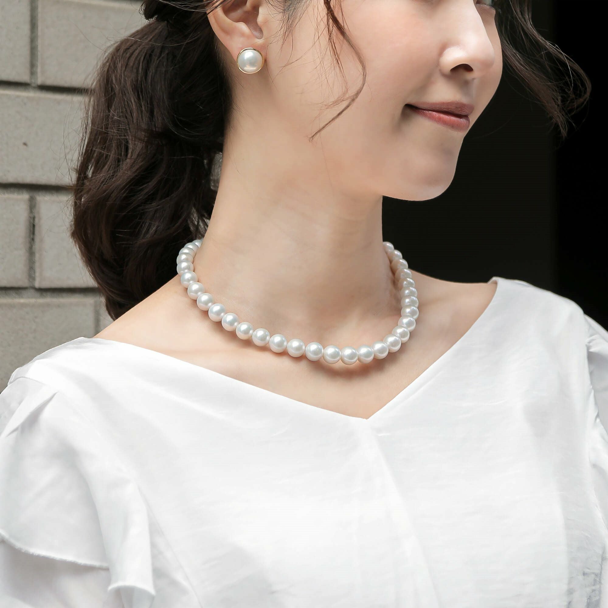 LUXE 淡水真珠(有核) ネックレス 9-11mm ラウンド 上質ランク | WSP