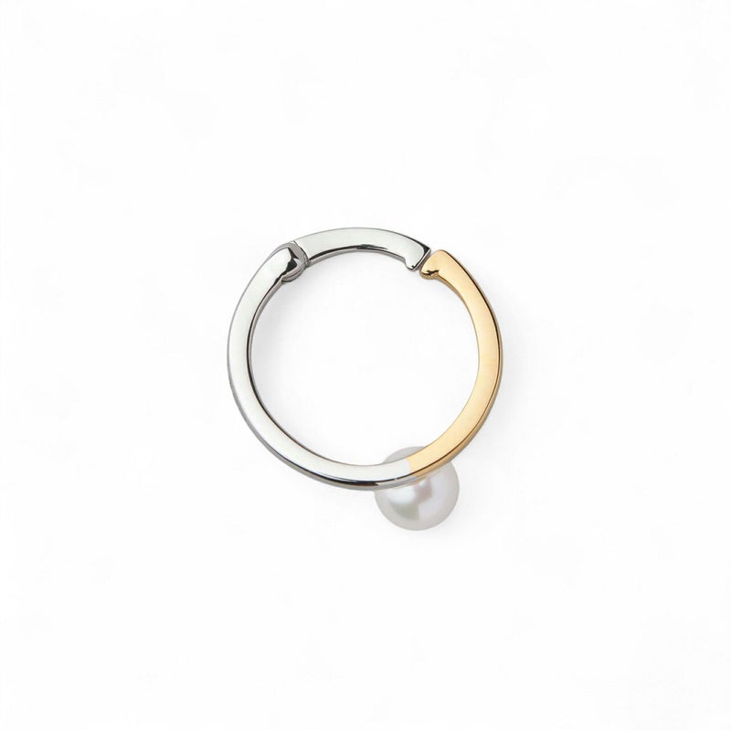 duocolor あこや真珠 イヤーカフ　9mmUP SV925 コンビカラー