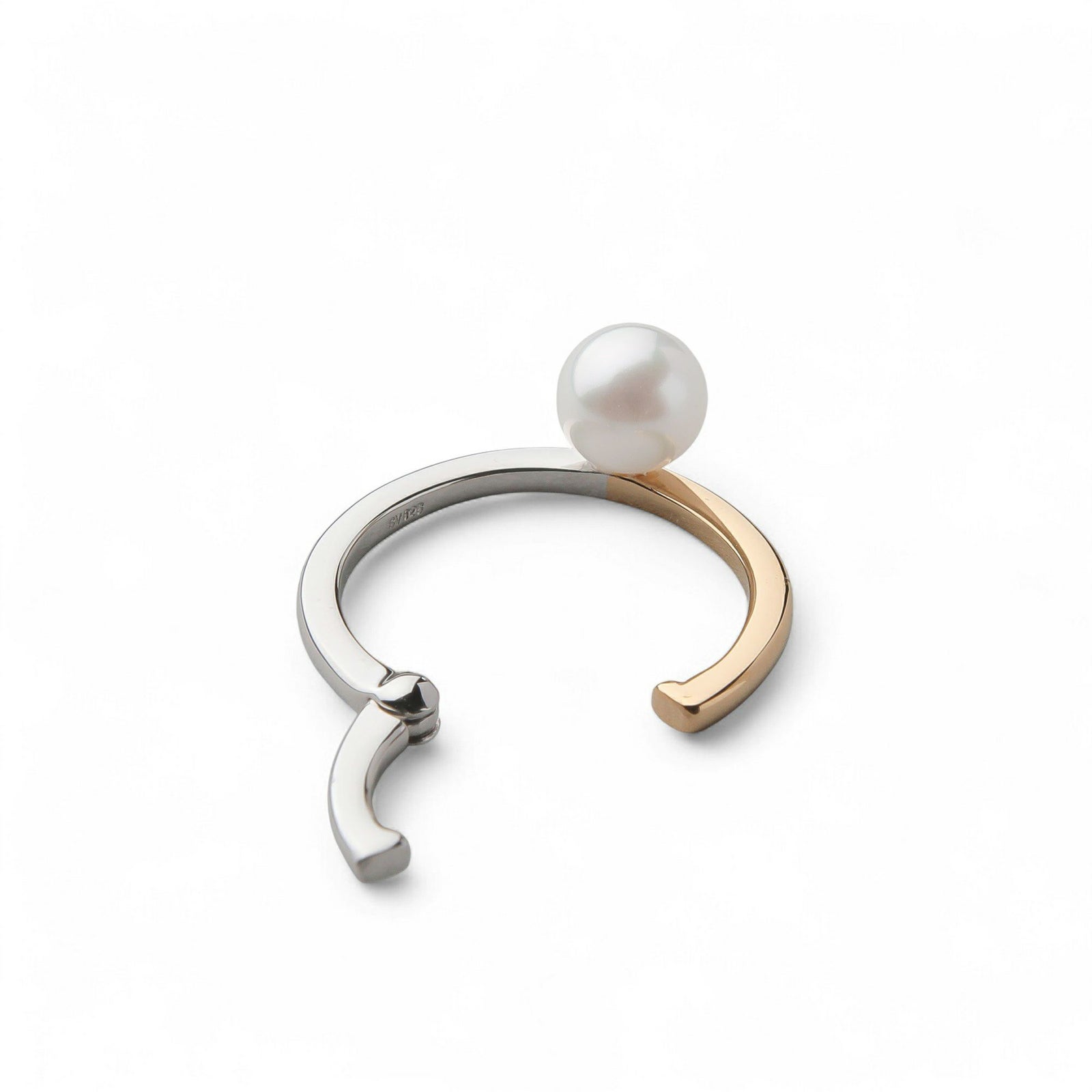 duocolor あこや真珠 イヤーカフ　9mmUP SV925 コンビカラー