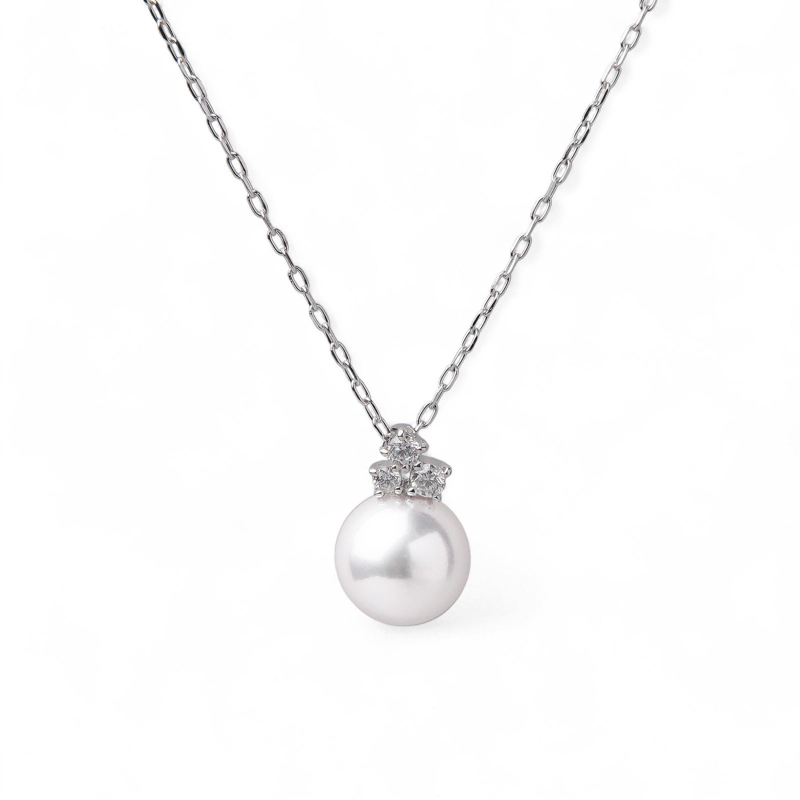 オーロラ花珠真珠 ペンダント8.5-9.0mm K18WG -Premium-