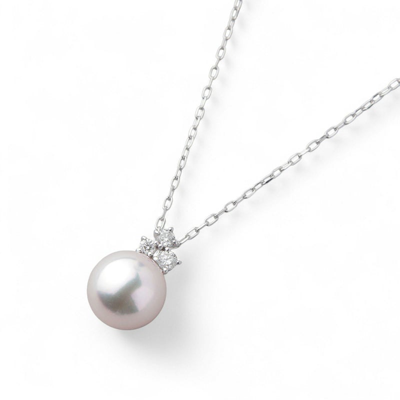 オーロラ花珠真珠 ペンダント8.5-9.0mm K18WG -Premium-