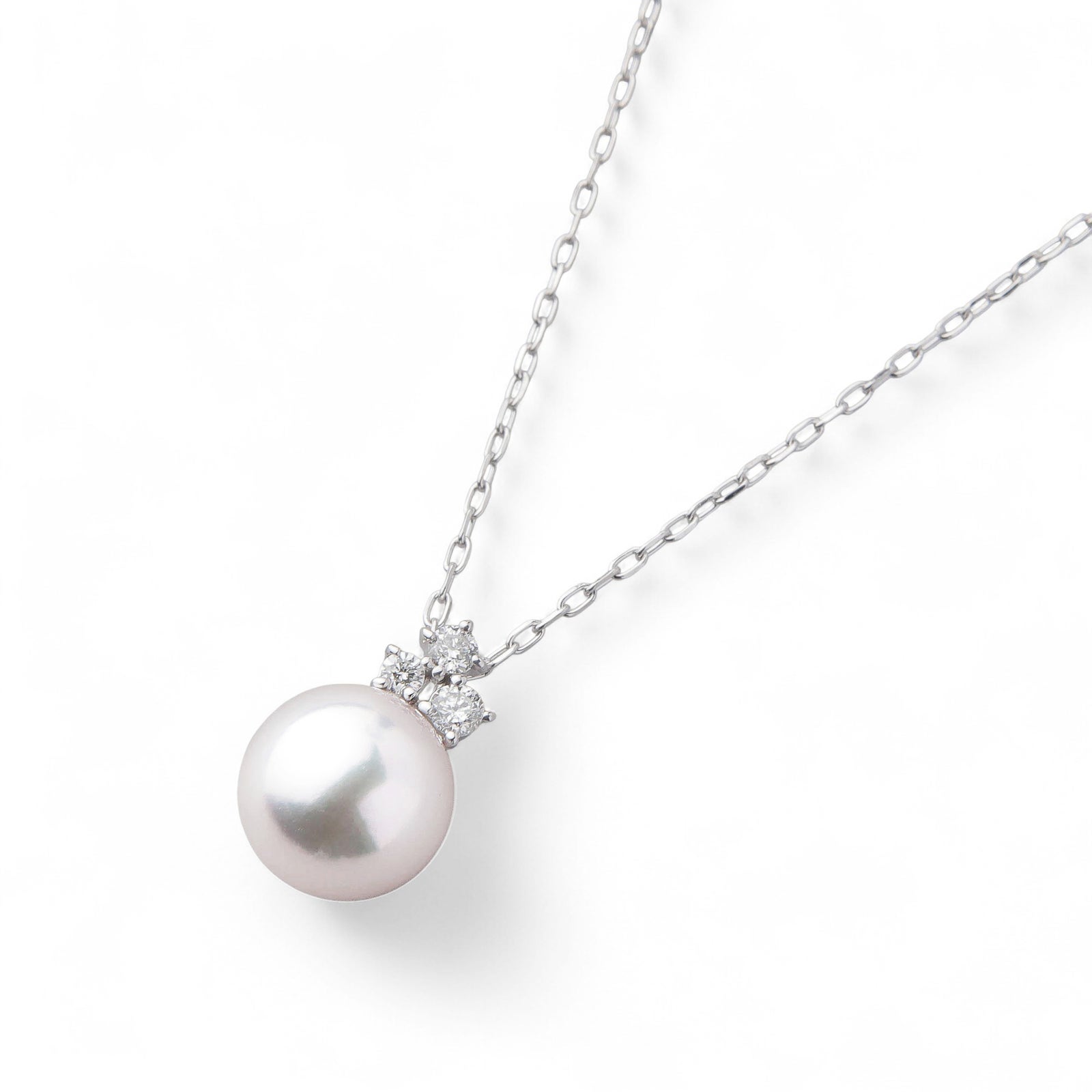 オーロラ花珠真珠 ペンダント8.5-9.0mm K18WG -Premium-