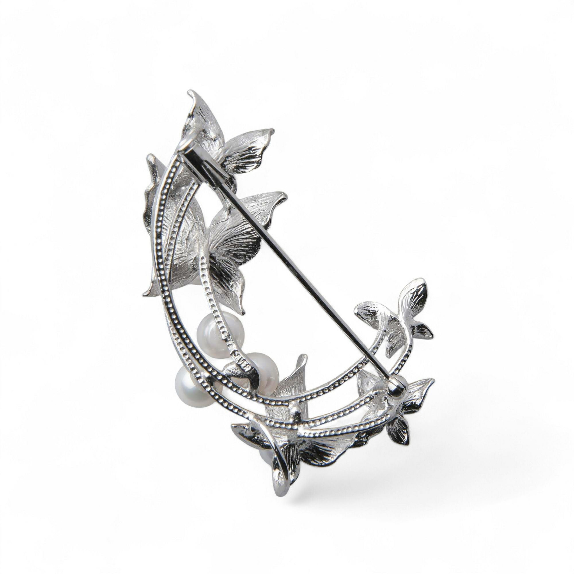 あこや真珠 蝶 ブローチ 5.5-7.0mm SV925 | パールブローチ