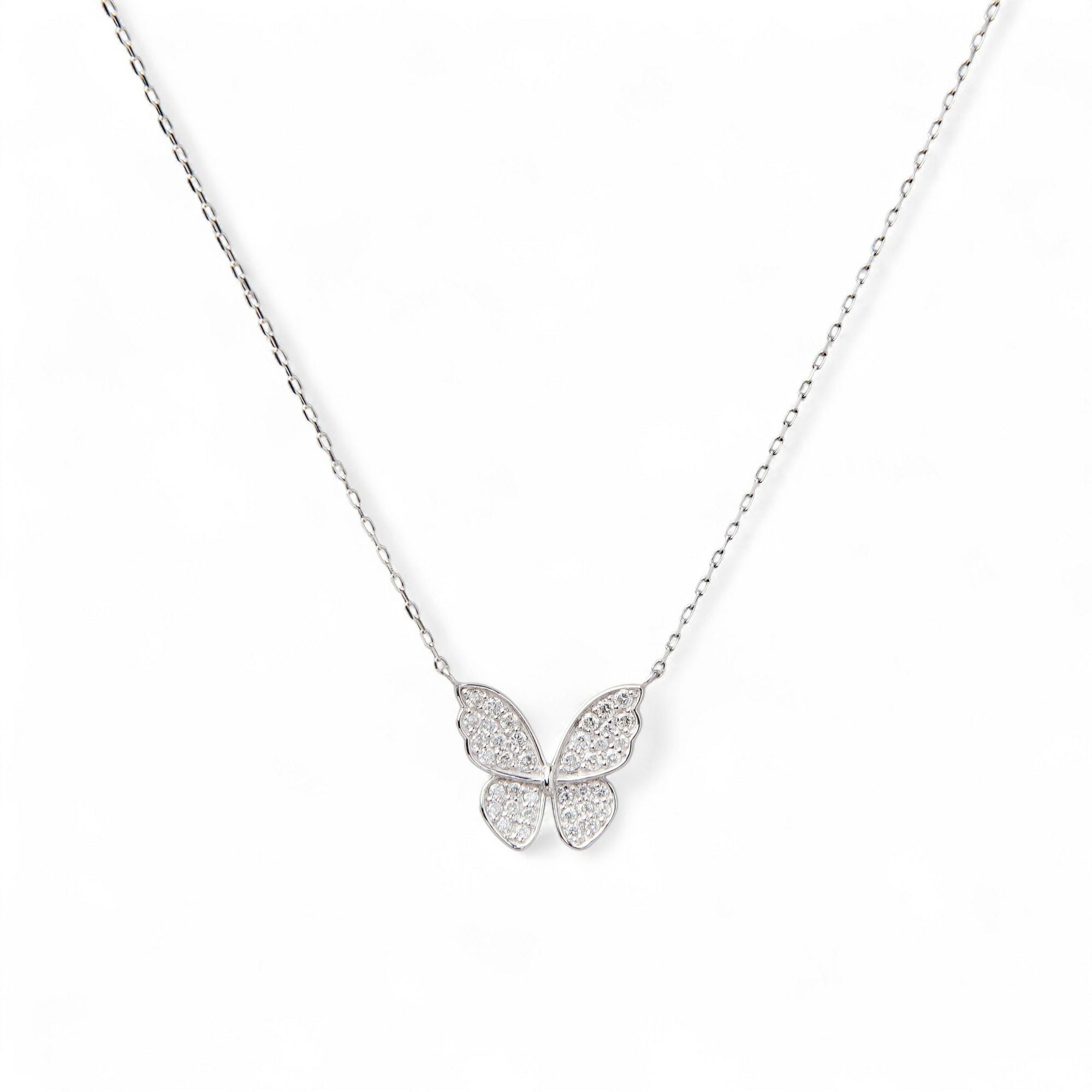 WEB限定】petit amie ダイヤモンド 蝶 ペンダント K18YG 0.50ct 40cm