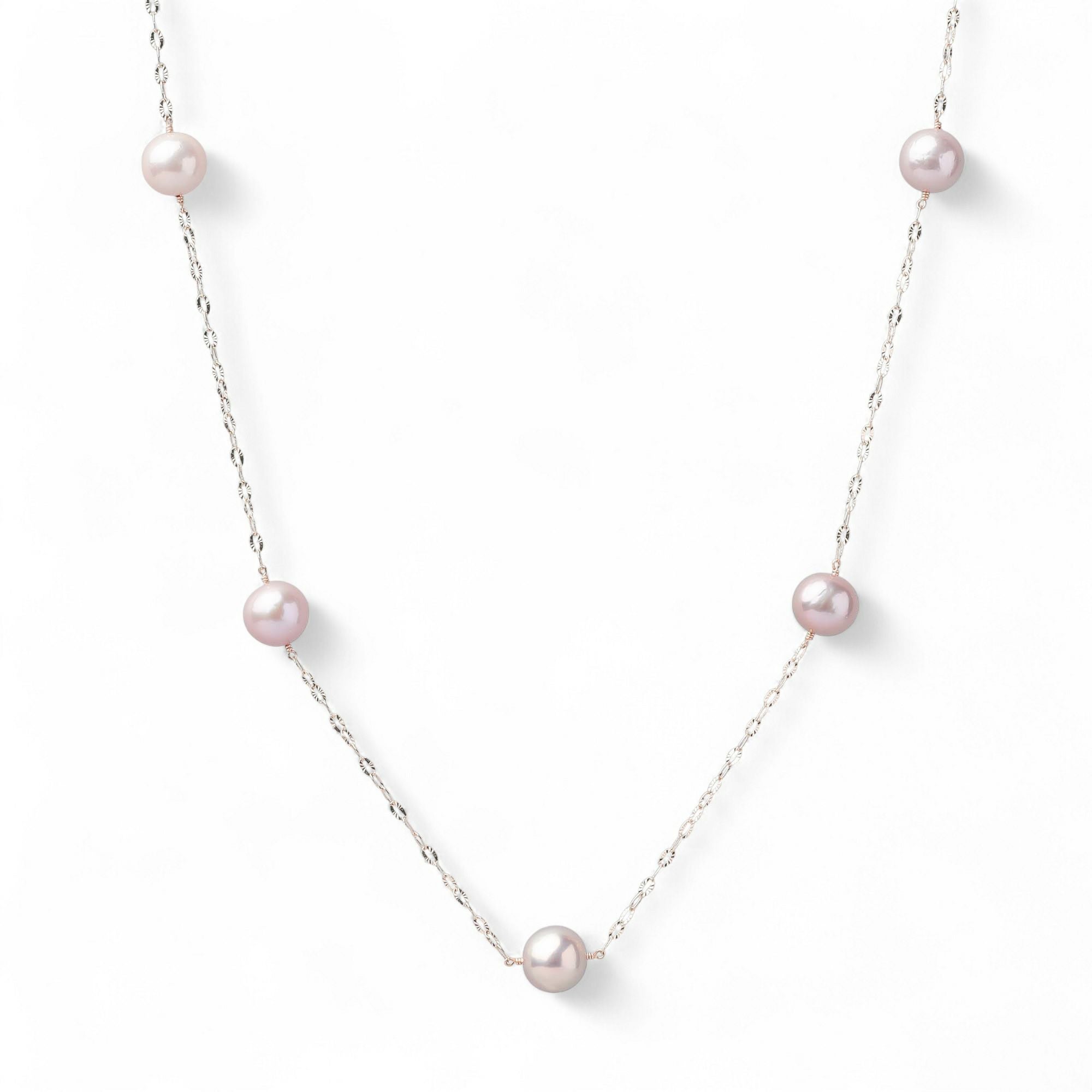 WEB限定】plumberry 淡水真珠 ステーションネックレス 8-9mmUP K10YG