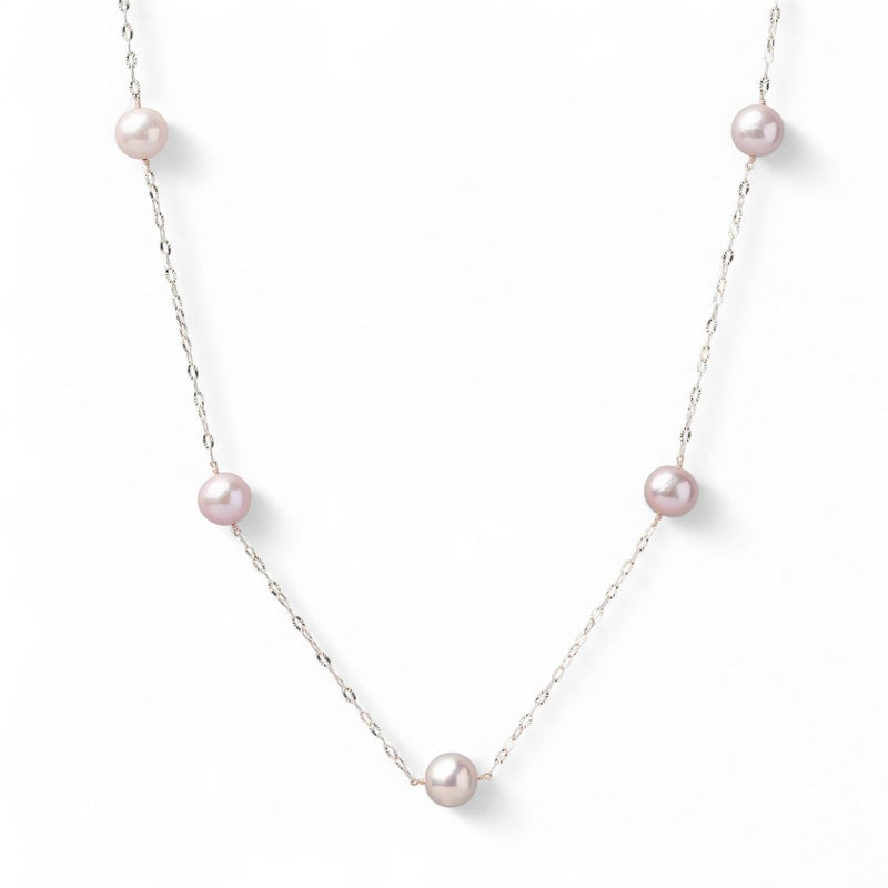 plumberry 淡水真珠 ステーションネックレス　8-9mmUP K10YG