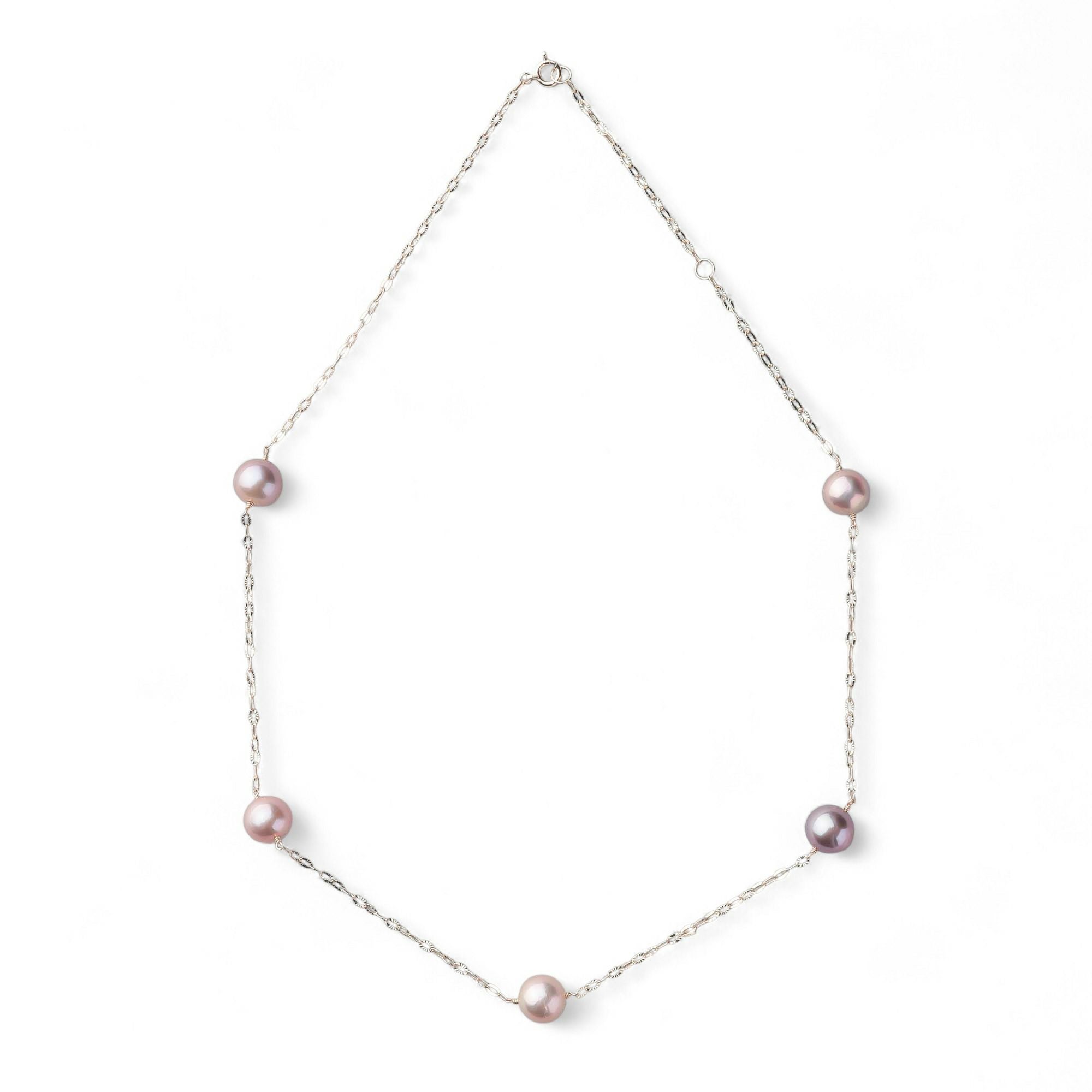 WEB限定】plumberry 淡水真珠 ステーションネックレス 8-9mmUP K10YG