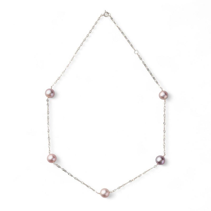 plumberry 淡水真珠 ステーションネックレス　8-9mmUP K10YG