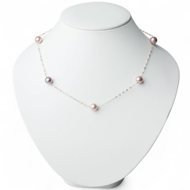 plumberry 淡水真珠 ステーションネックレス　8-9mmUP K10YG